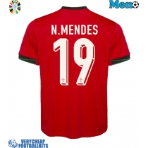 Portugal Nuno Mendes #19 Replica Home Shirt Euro 2024 Short Sleeve
